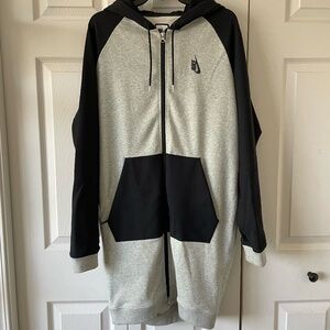 Nike Lab Essential Fleece Grey + Black Long Jacket